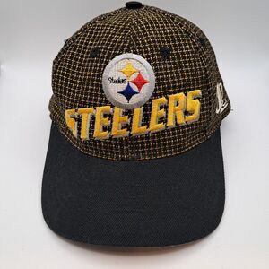 Vintage 90's Logo Athletic Pro Line Pittsburgh Steelers Grid Adjustable Hat Cap